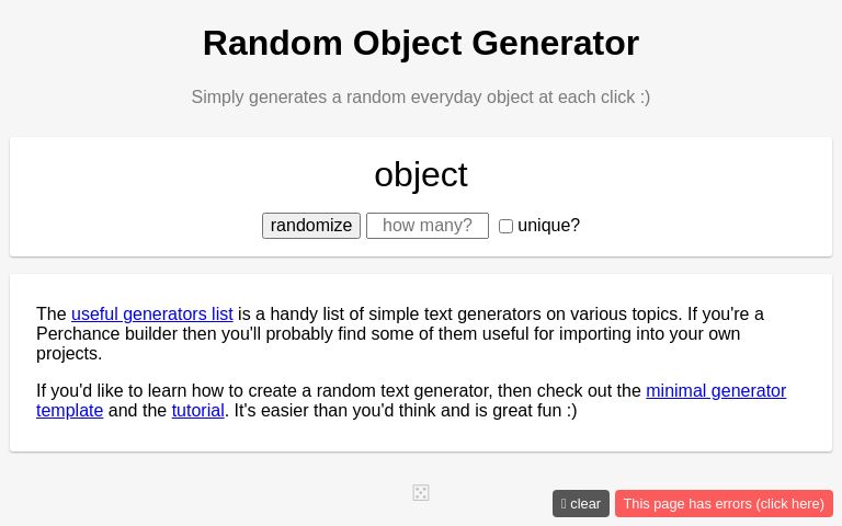 Random Object Generator