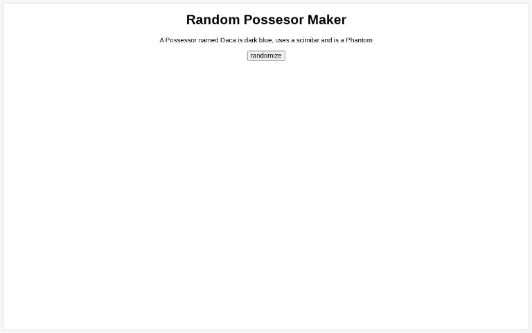 Random Possesor Maker ― Perchance Generator