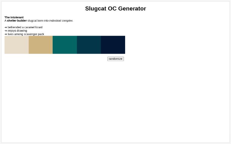 Slugcat OC Generator ― Perchance