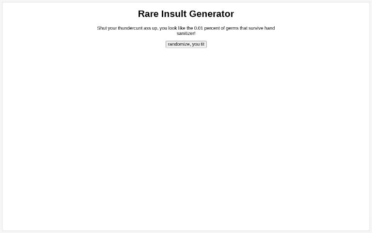 Rare Insult Generator
