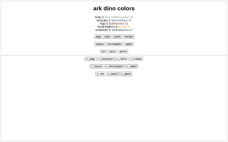 ark dino colors ― Perchance Generator