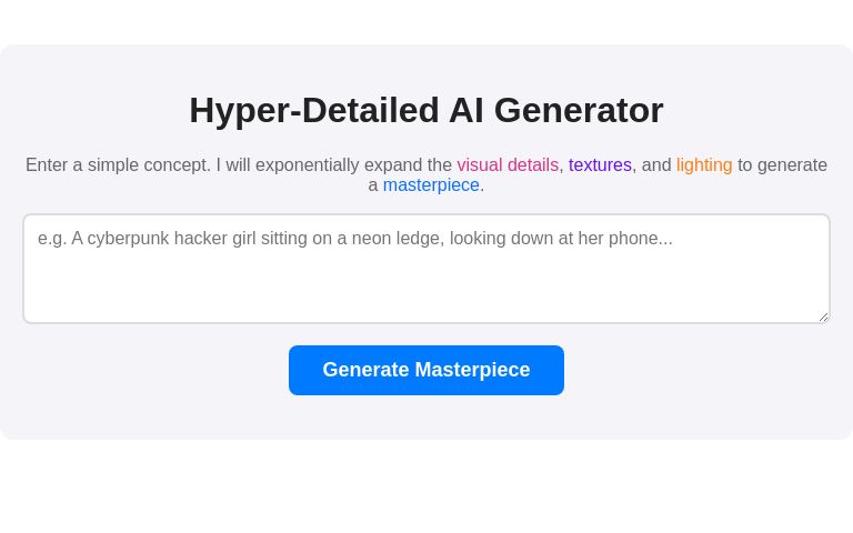 Hyper-Detailed AI Generator