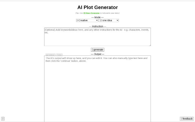 Plot Generator AI (free, no sign-up, unlimited)