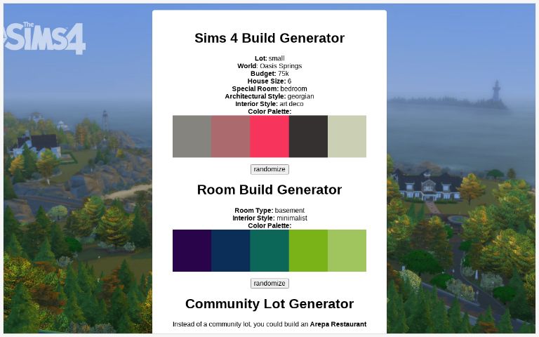 Sims 4 Build Generator