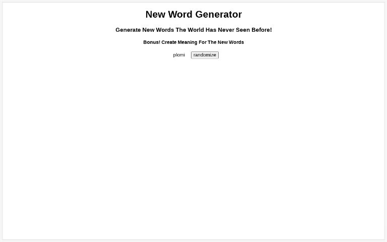 new-word-generator