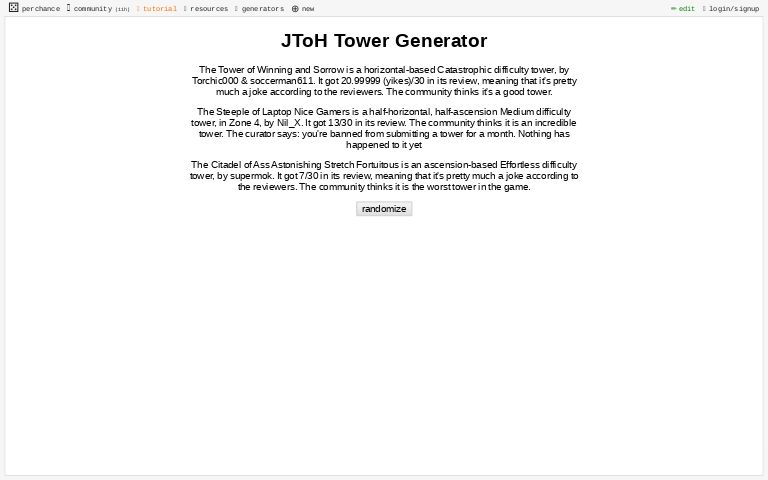 Jtoh Tower Generator Perchance Org
