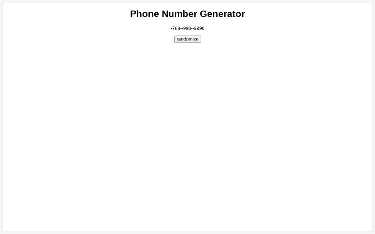 Phone Number Generator